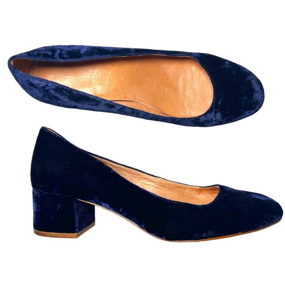 Madewell Blue Velvet Ella Pump Size 9.5